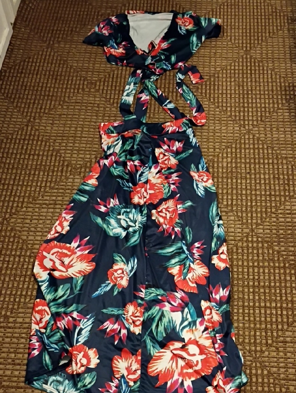 Floral Navy Asymmetrical Women’s Dress